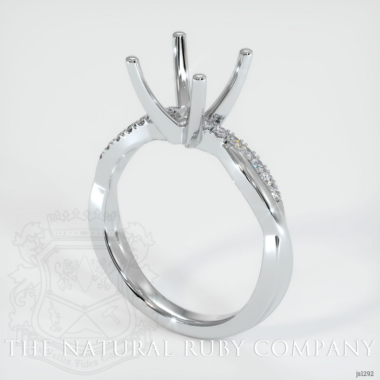 14K White Gold Pave Ring Setting