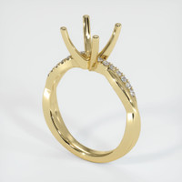 14K Yellow Gold Pave Ring Setting Video