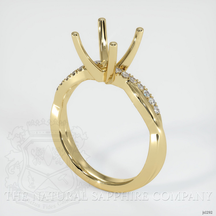 14K Yellow Gold Pave Ring Setting