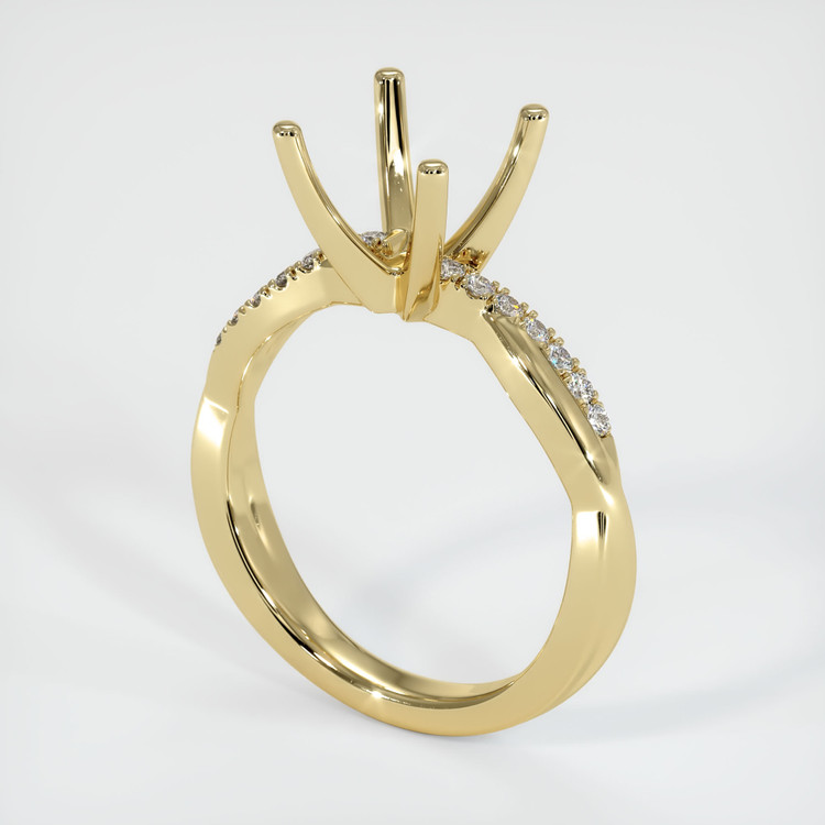 14K Yellow Gold Pave Ring Setting