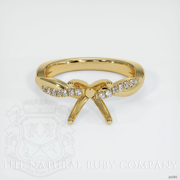 14K Yellow Gold Pave Ring Setting