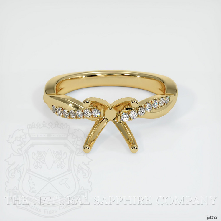 14K Yellow Gold Pave Ring Setting