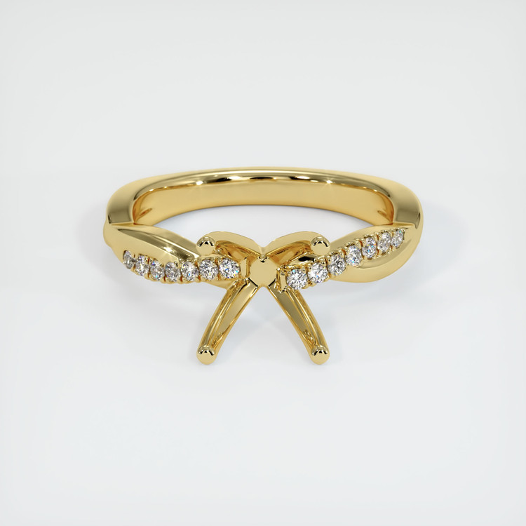 18K Yellow Gold Pave Ring Setting