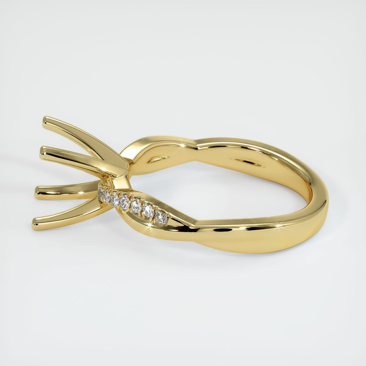 18K Yellow Gold Pave Ring Setting