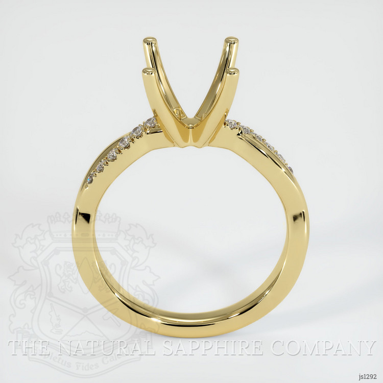 18K Yellow Gold Pave Ring Setting