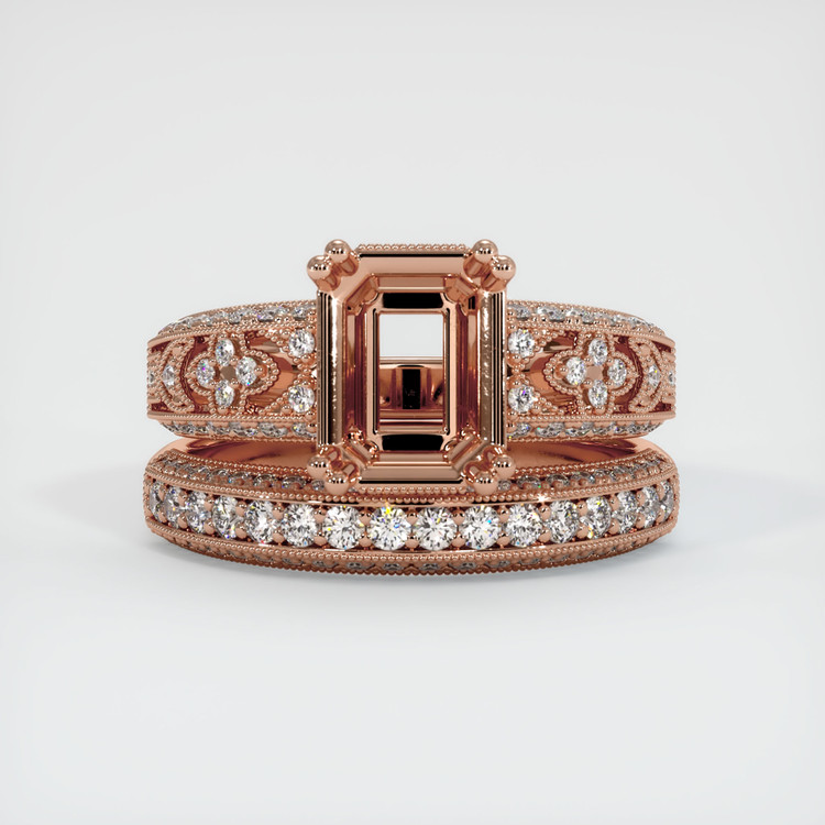 14K Rose Gold Antique Style Ring Setting