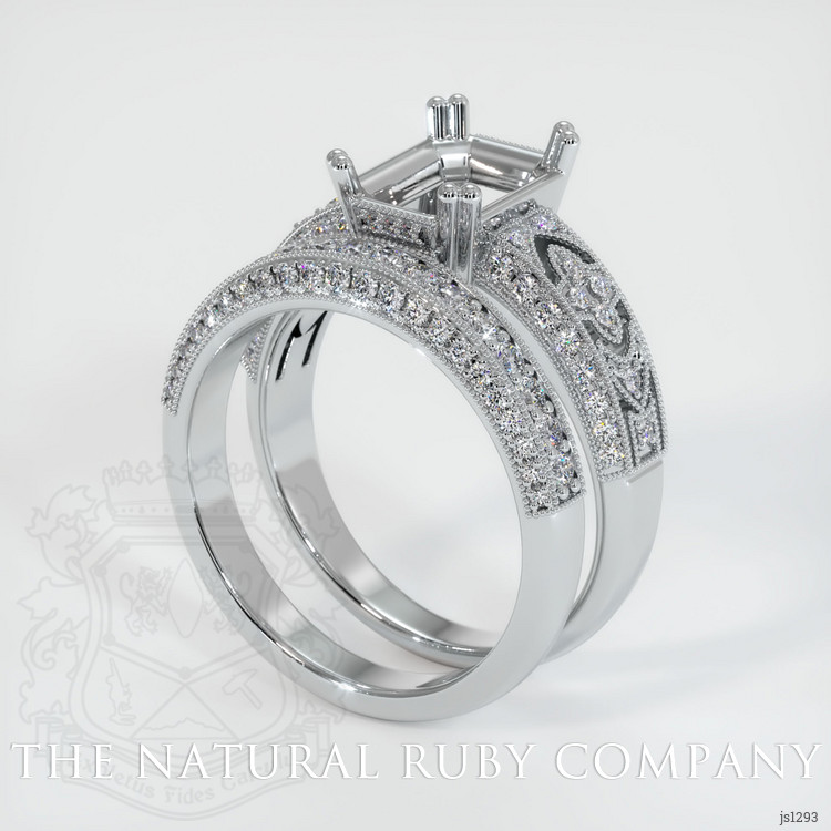 14K White Gold Antique Style Ring Setting