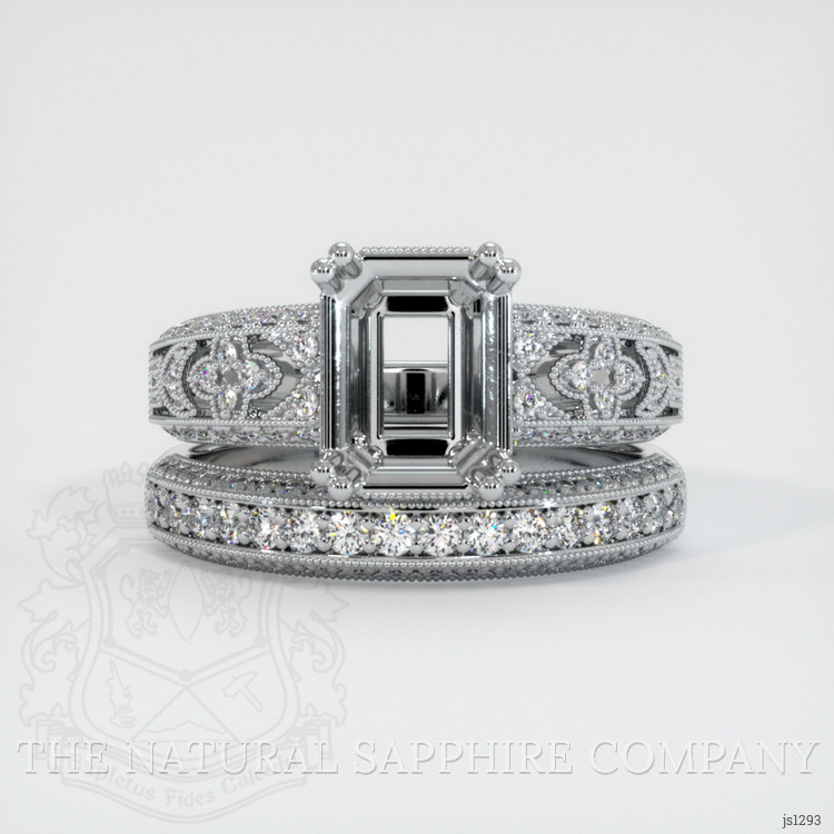 14K White Gold Antique Style Ring Setting