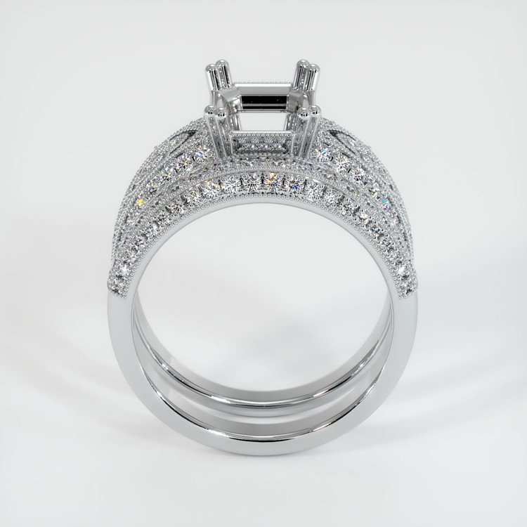 14K White Gold Antique Style Ring Setting