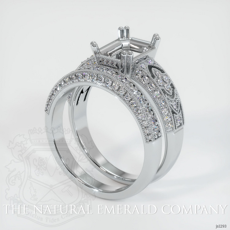 18K White Gold Antique Style Ring Setting