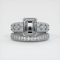 18K White Gold Antique Style Ring Setting Image