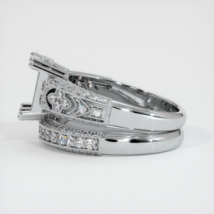 18K White Gold Antique Style Ring Setting