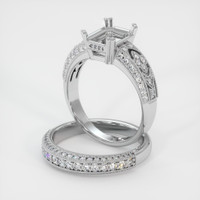18K White Gold Antique Style Ring Setting Image