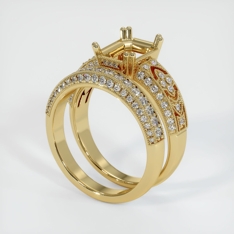 14K Yellow Gold Antique Style Ring Setting