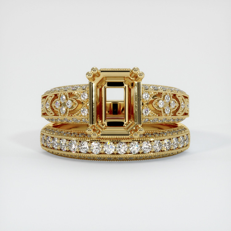 14K Yellow Gold Antique Style Ring Setting