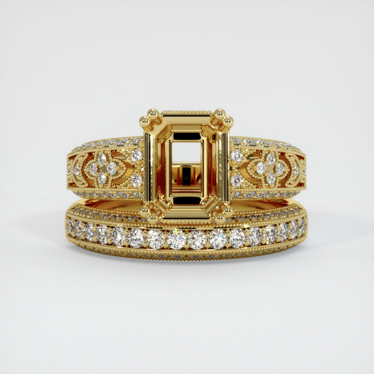 18K Yellow Gold Antique Style Ring Setting