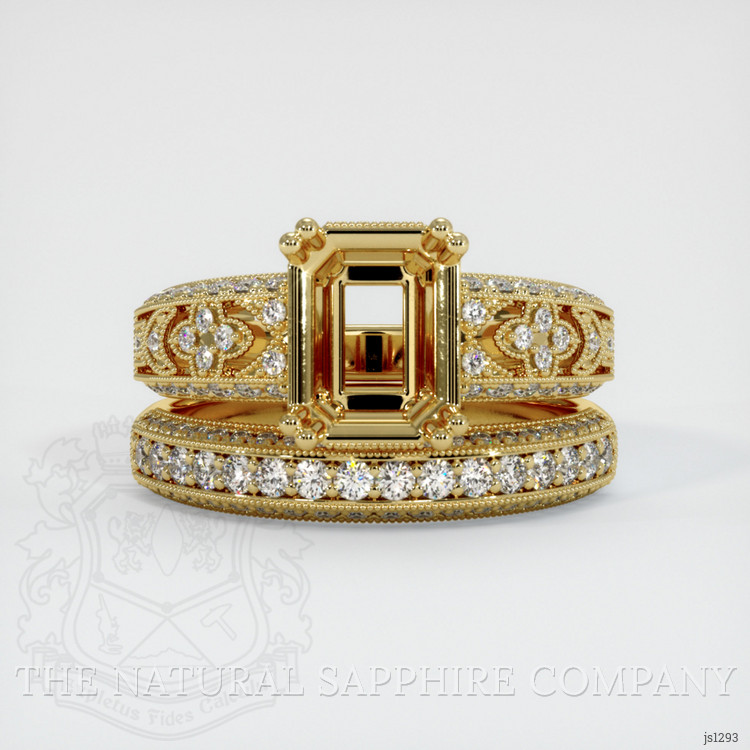 18K Yellow Gold Antique Style Ring Setting