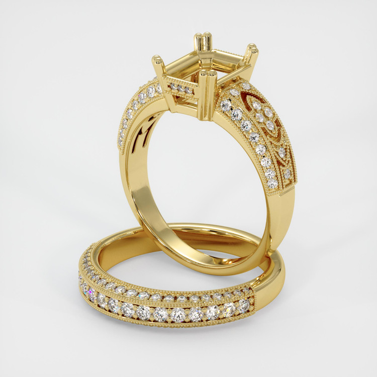 18K Yellow Gold Antique Style Ring Setting