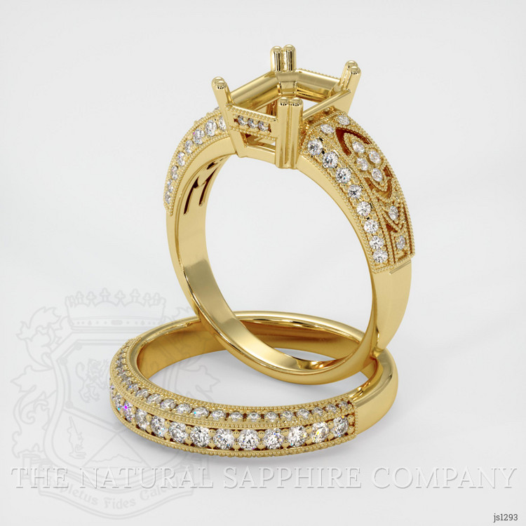 18K Yellow Gold Antique Style Ring Setting