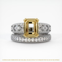 18K Yellow & White Antique Style Ring Setting Image