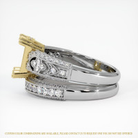 18K Yellow & White Antique Style Ring Setting Image