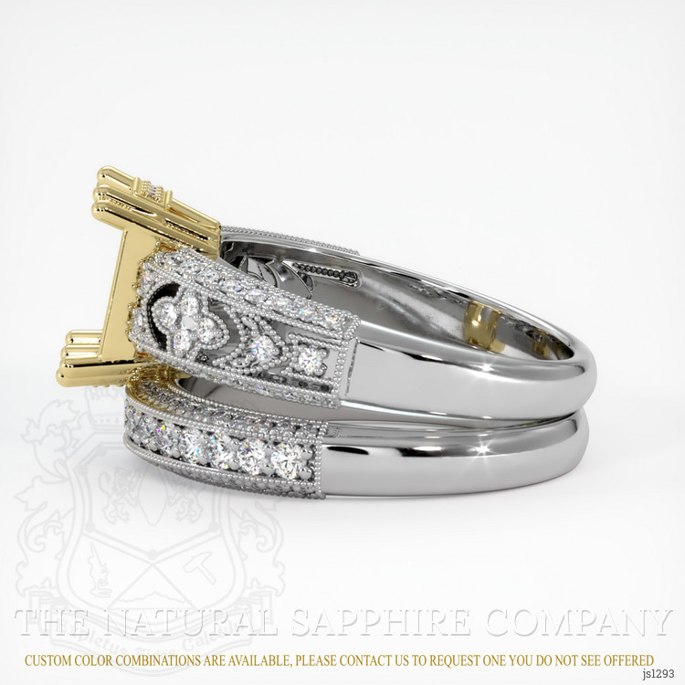 18K Yellow & White Antique Style Ring Setting