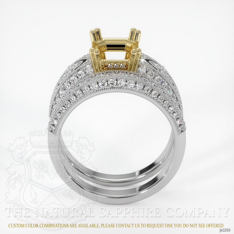 18K Yellow & White Antique Style Ring Setting