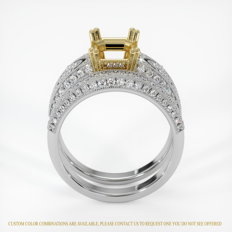 18K Yellow & White Antique Style Ring Setting