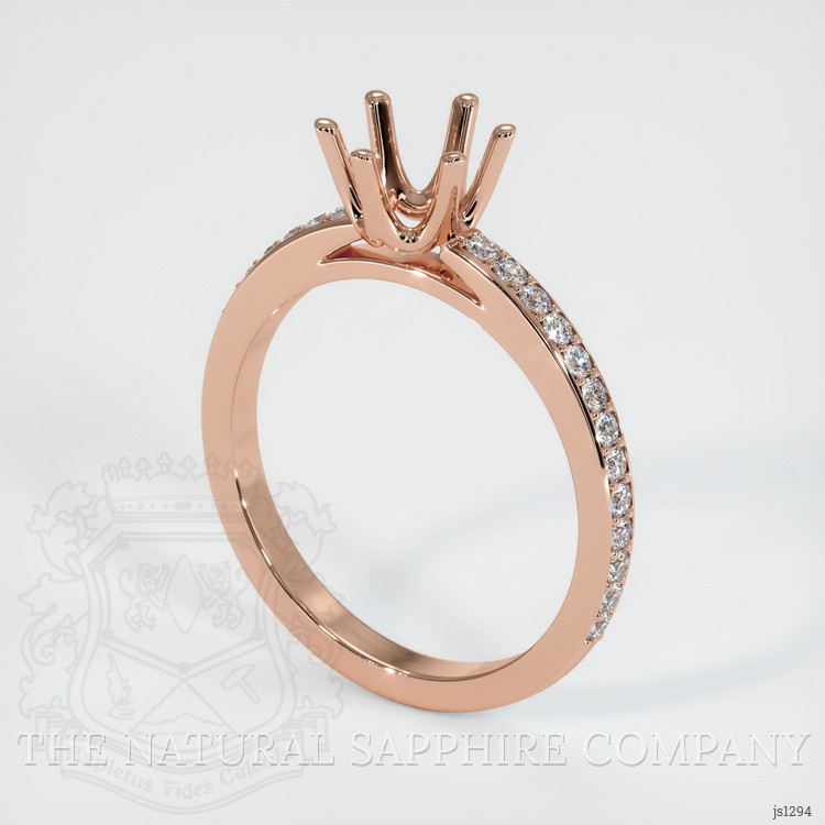 14K Rose Gold Pave Ring Setting