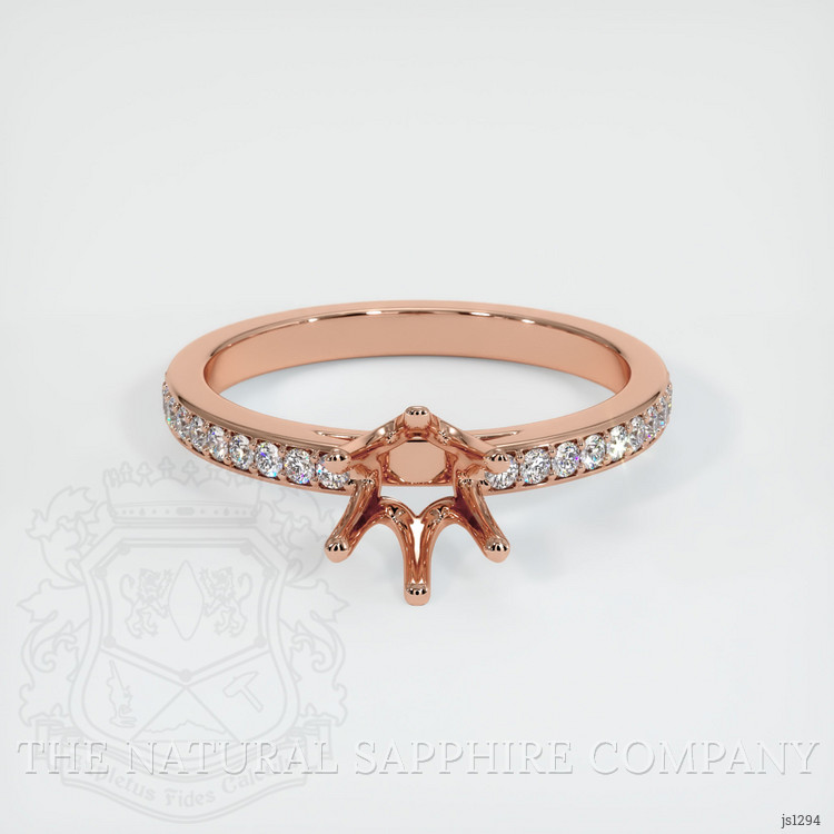 14K Rose Gold Pave Ring Setting