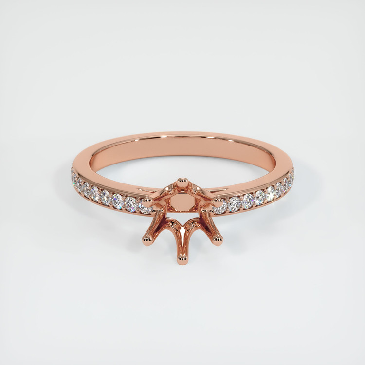 14K Rose Gold Pave Ring Setting