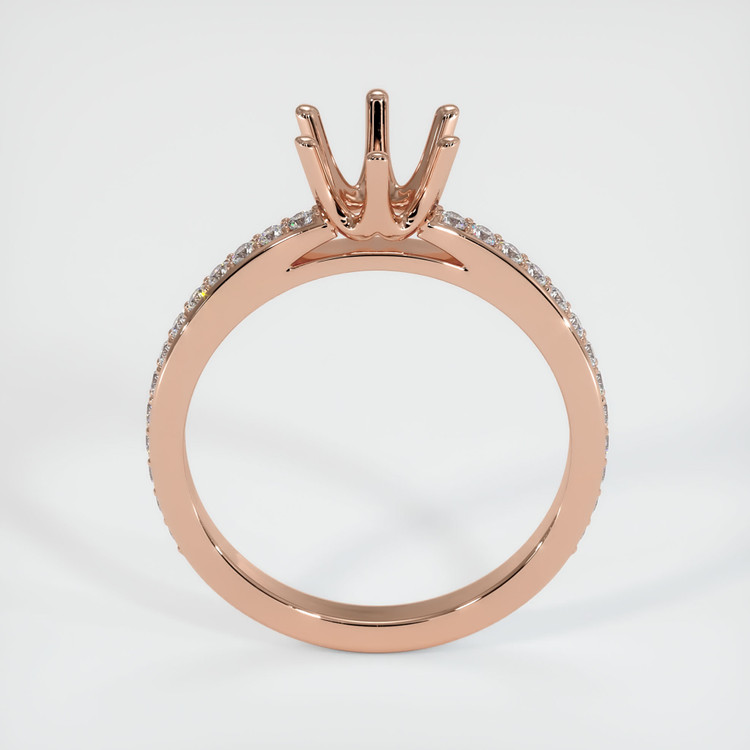 14K Rose Gold Pave Ring Setting