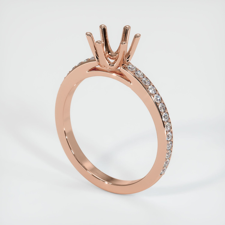 18K Rose Gold Pave Ring Setting