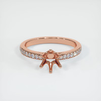 18K Rose Gold Pave Ring Setting Image