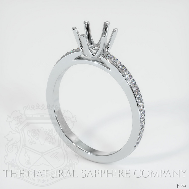 14K White Gold Pave Ring Setting
