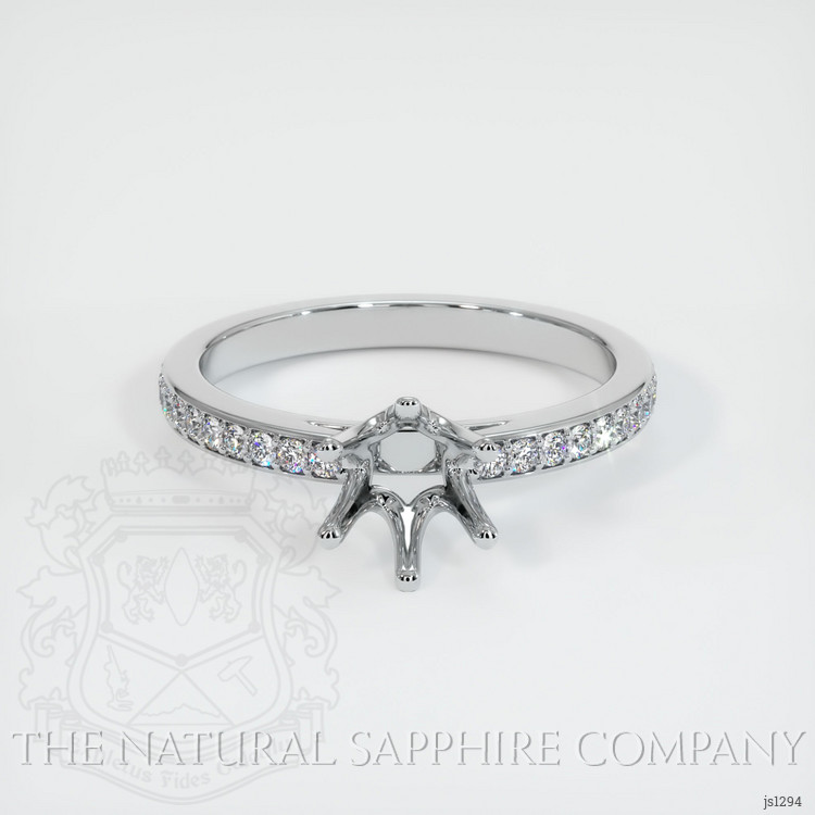 14K White Gold Pave Ring Setting