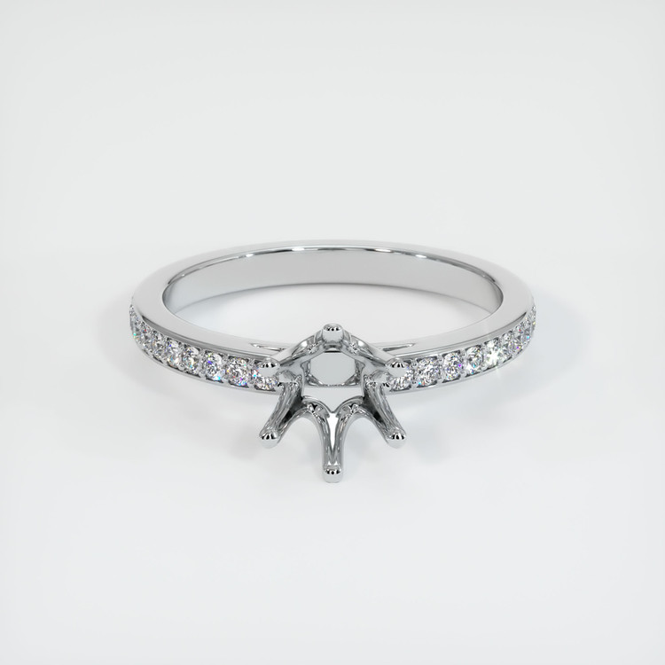 14K White Gold Pave Ring Setting