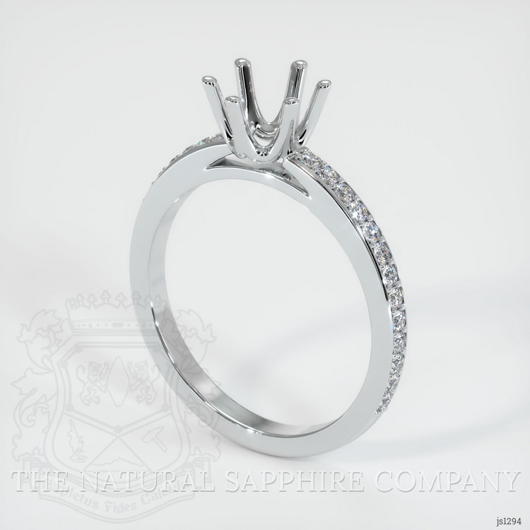 18K White Gold Pave Ring Setting