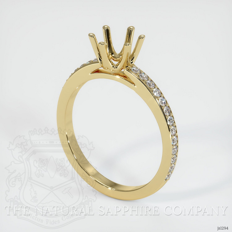 14K Yellow Gold Pave Ring Setting