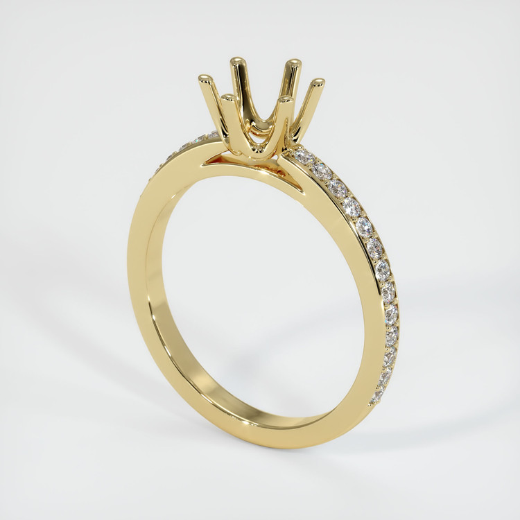 14K Yellow Gold Pave Ring Setting