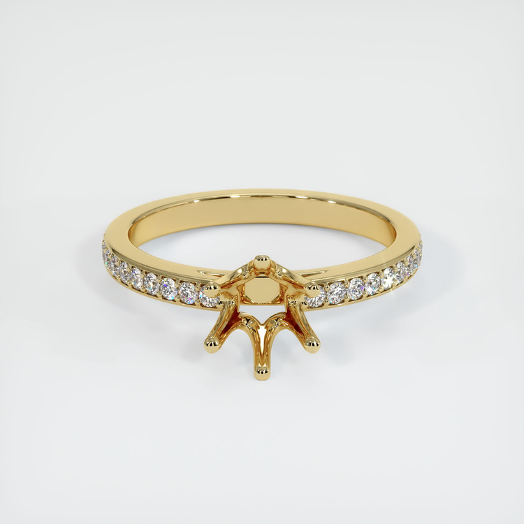 14K Yellow Gold Pave Ring Setting