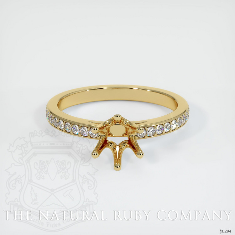 14K Yellow Gold Pave Ring Setting