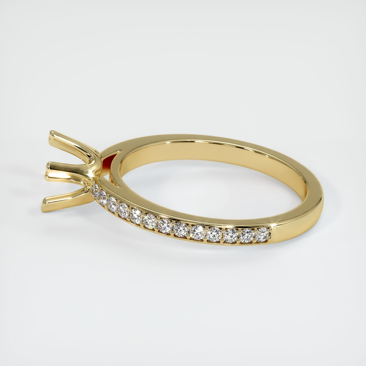 14K Yellow Gold Pave Ring Setting
