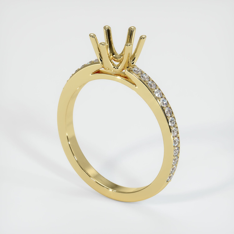 18K Yellow Gold Pave Ring Setting