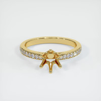 18K Yellow Gold Pave Ring Setting Image