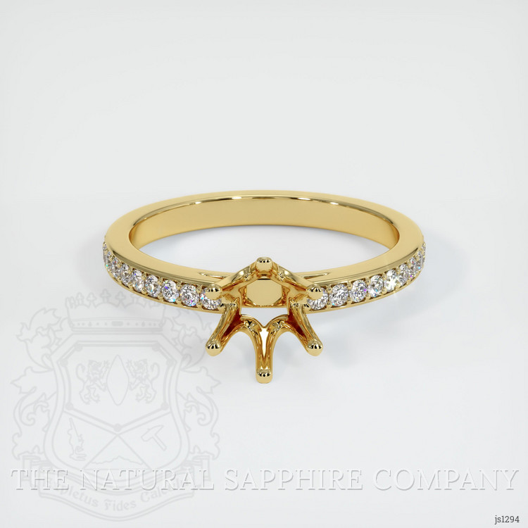 18K Yellow Gold Pave Ring Setting