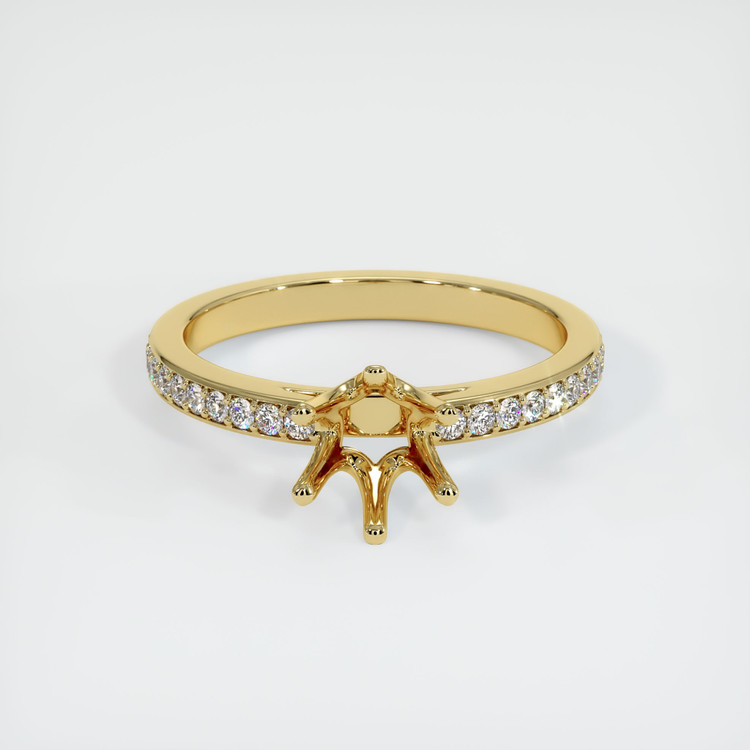 18K Yellow Gold Pave Ring Setting
