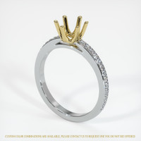14K Yellow & White Pave Ring Setting Image
