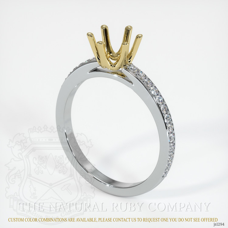 14K Yellow & White Pave Ring Setting