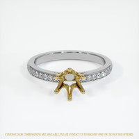 14K Yellow & White Pave Ring Setting Image